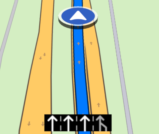 Lane Instructions Simulated Navigation image