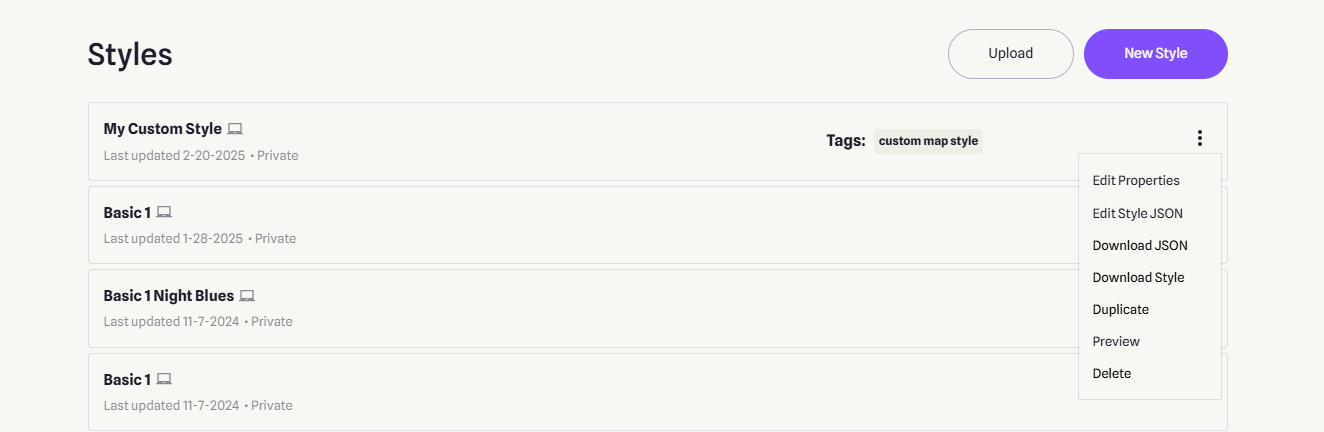 New style in list