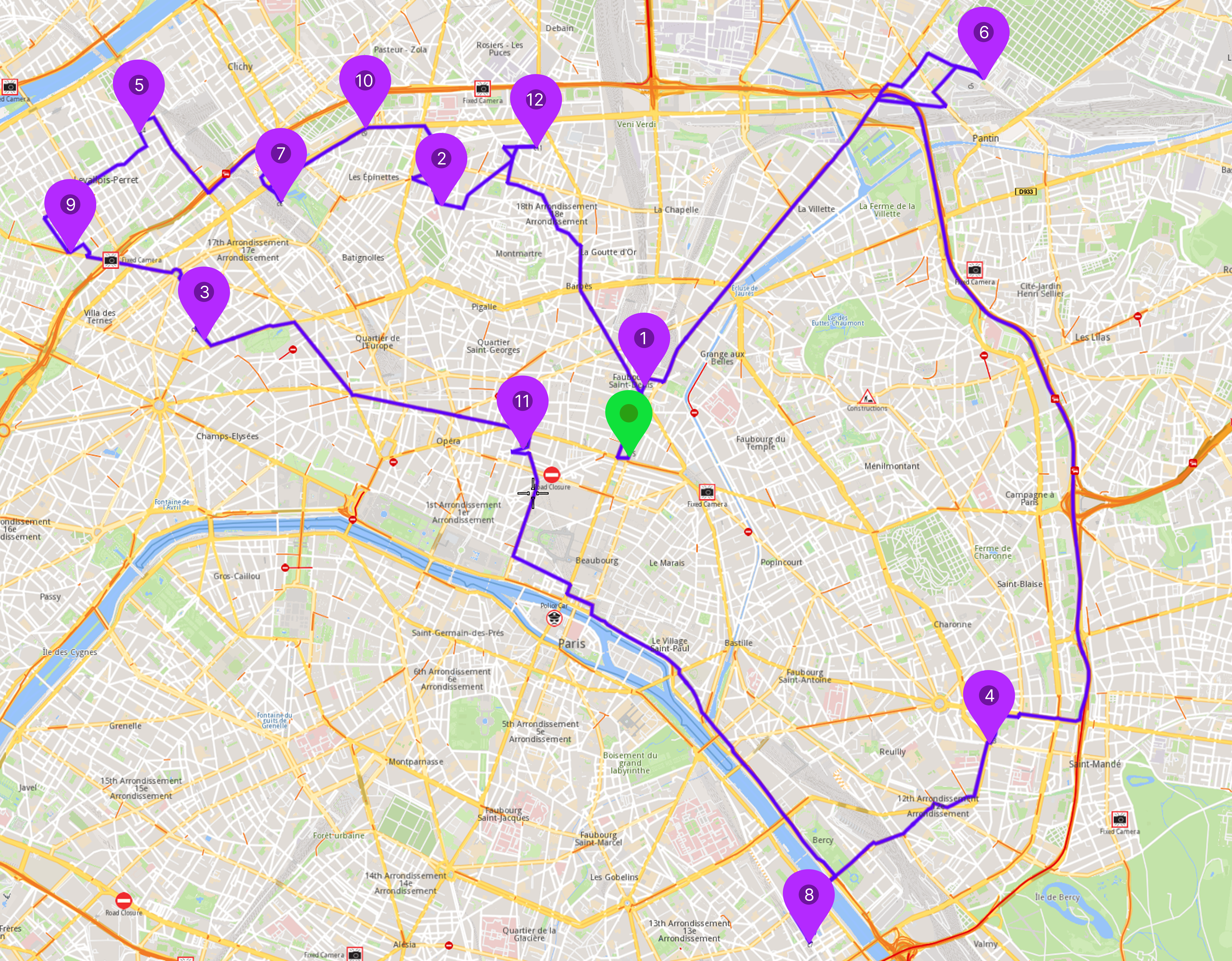 Paris Route Optimization
