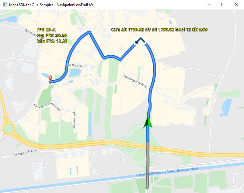 Low-End CPU Navigation - cpp example screenshot