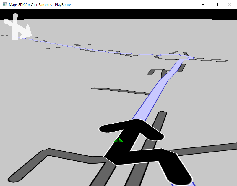Playback Navigation on a Route - cpp example screenshot