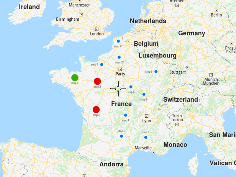 Add optimization with multiple vehicles and multiple end stops - stops