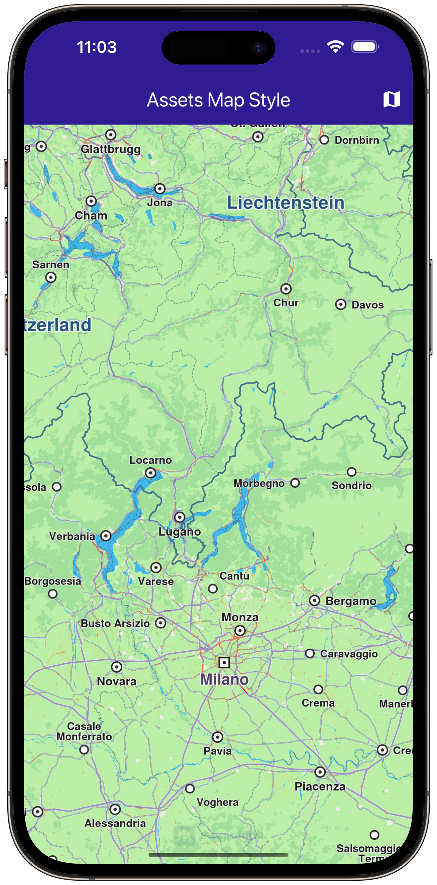 map_styles - main screen with map