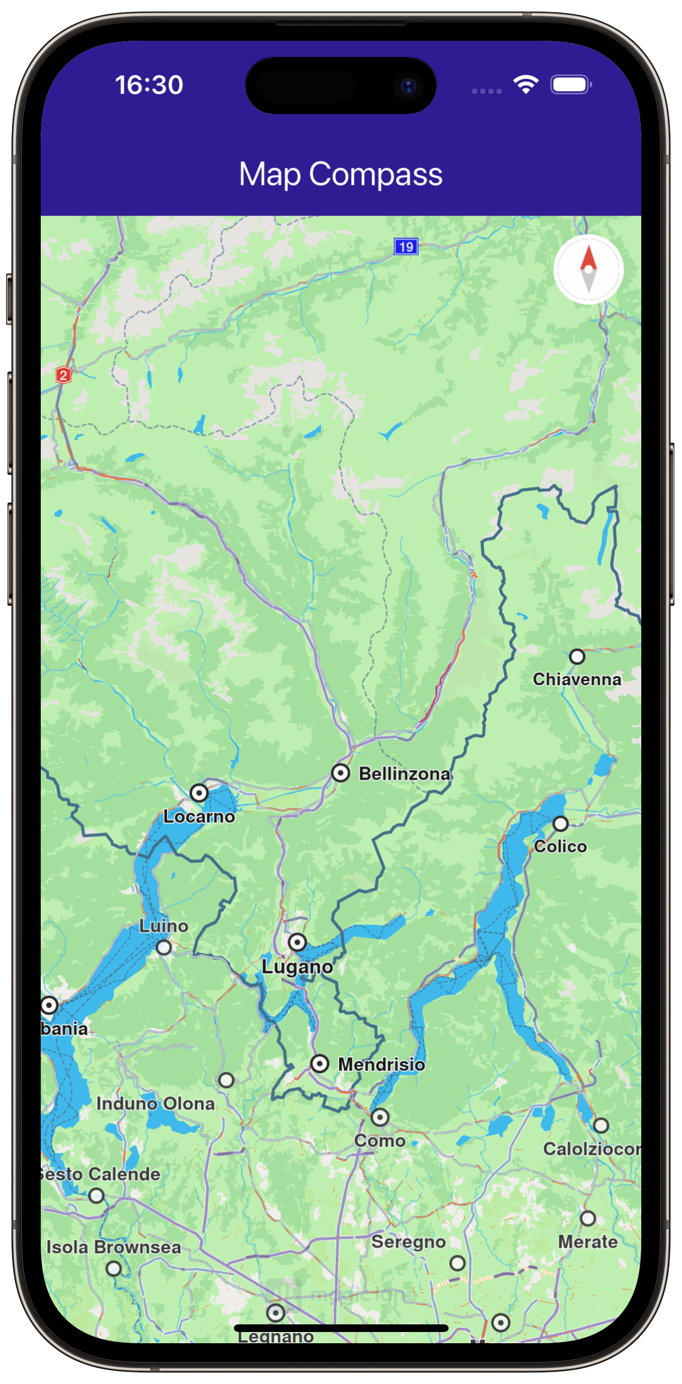 map_compass - example flutter screenshot