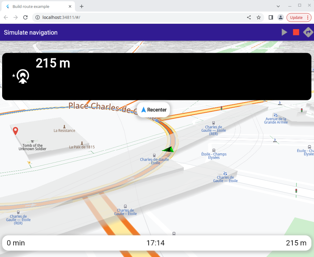 simulate_route - example flutter screenshot