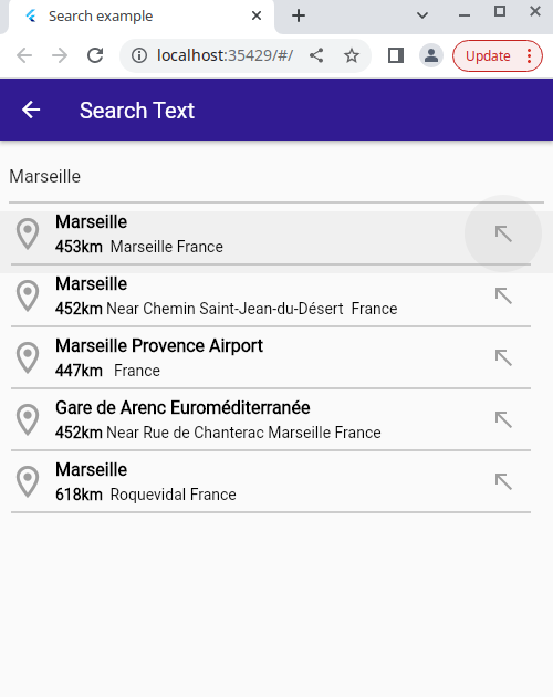 text_search - example flutter screenshot