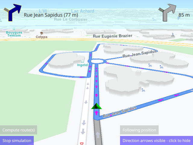 Route Direction Arrows example