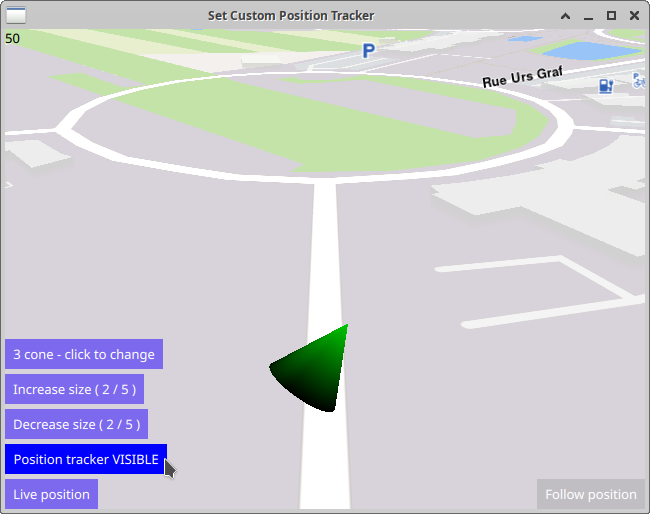 Set Custom gltf Position Tracker example