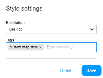 GEM Maps API style save dialog